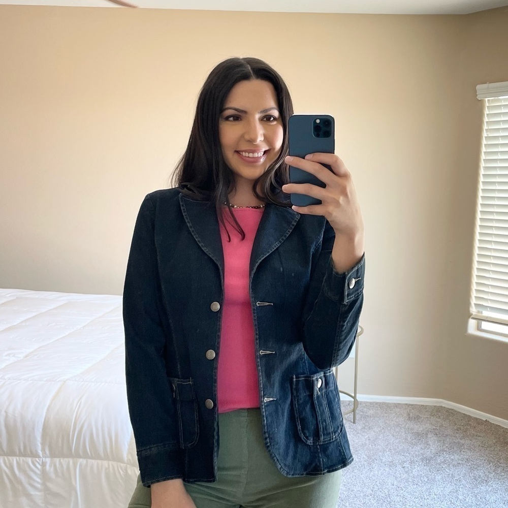 Vintage Denim Jean Blazer Jacket